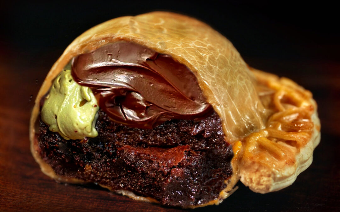 Nutella, brownie and pistachio